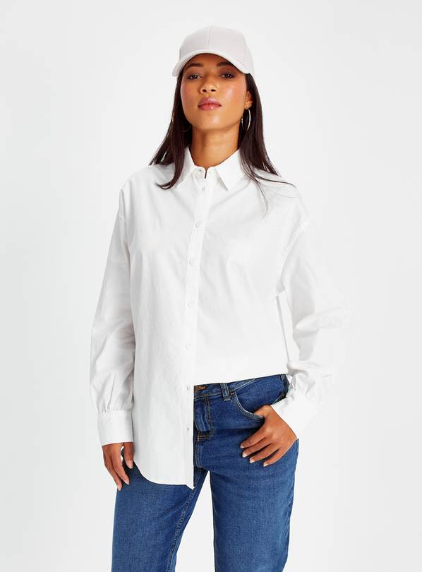 White Poplin Oversized Shirt 14