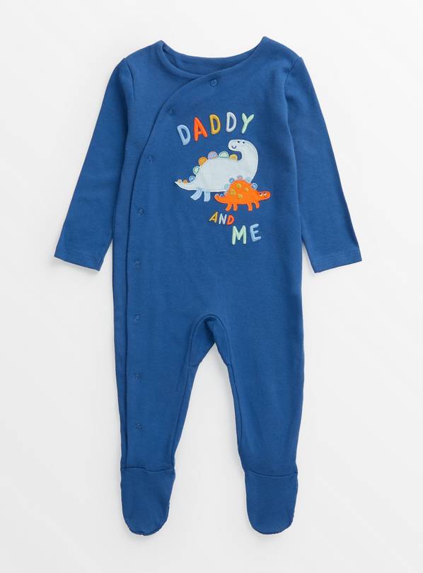 Blue Dinosaur Daddy And Me Sleepsuit 6-9 months