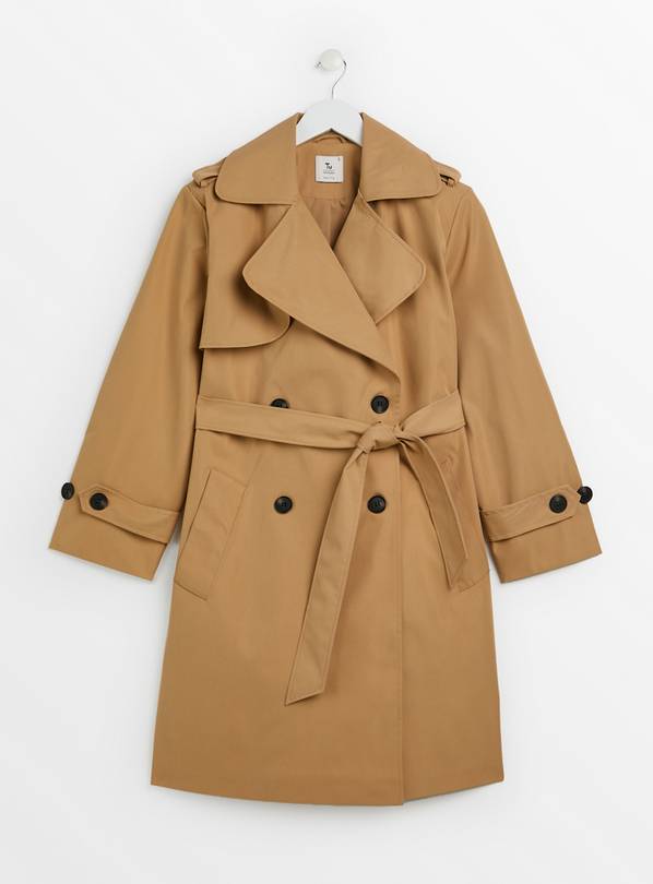 PETITE Neutral Longline Belted Trench  M