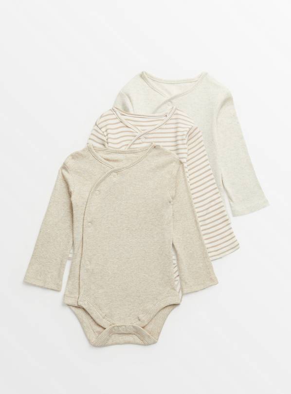 Oatmeal Ribbed Bodysuit 3 Pack  12-18 months