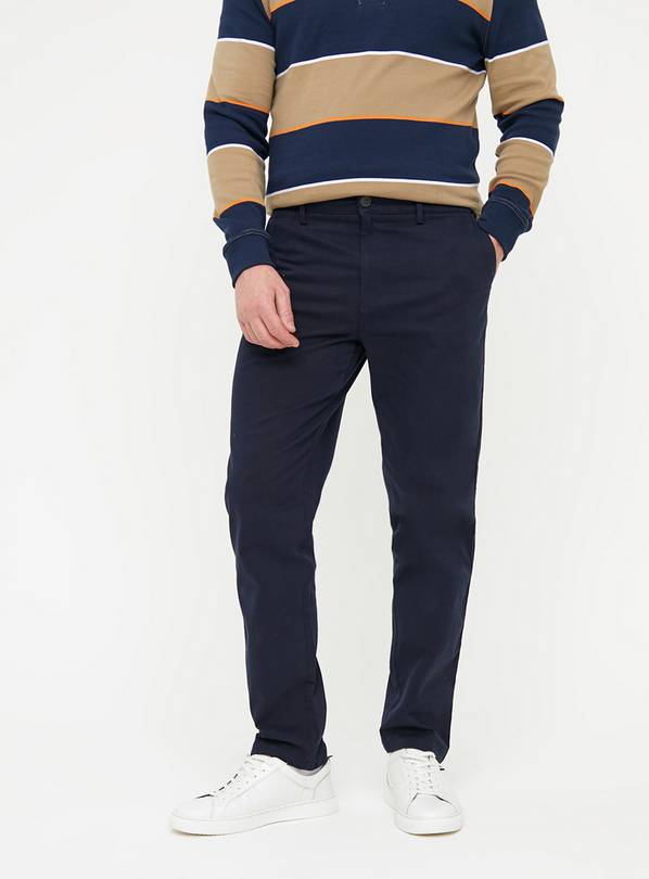 Navy Core Slim Fit Chino Trousers  38R