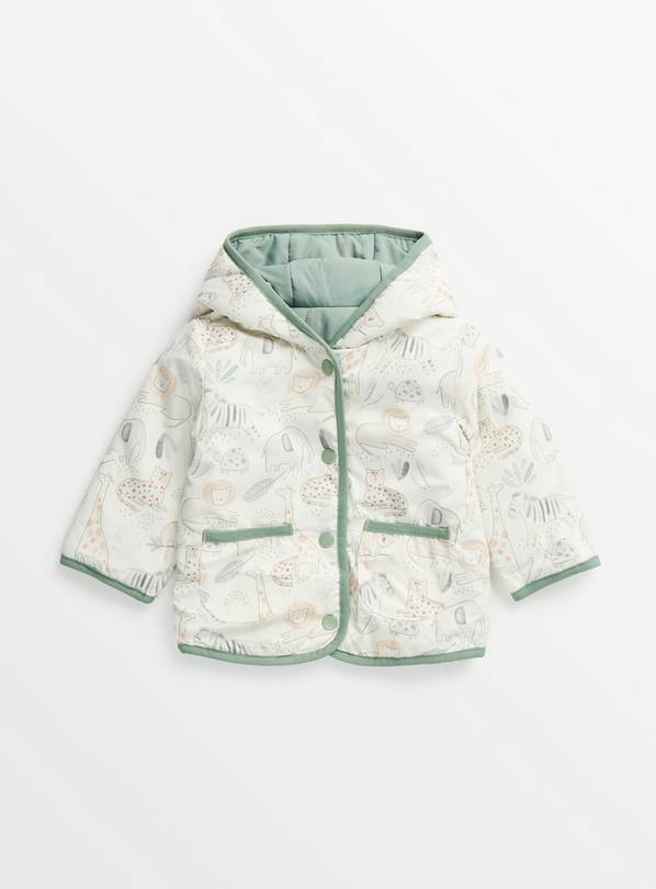 Safari Print Reversible Quilted Jacket Up to 3 mths