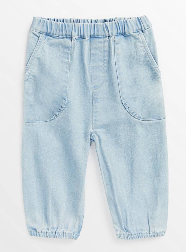 Light Blue Elasticated Denim Jeans Up to 3 mths