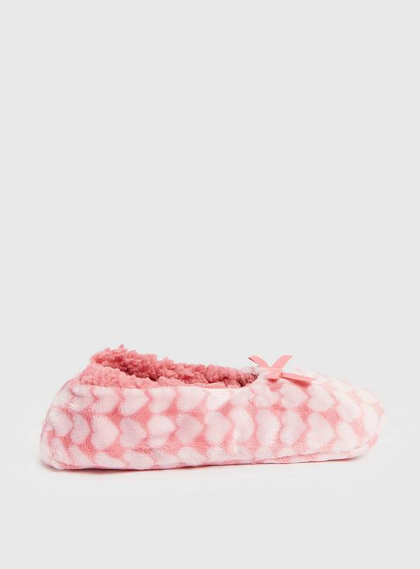 Pink Heart Cosy Slipper Socks 6-8
