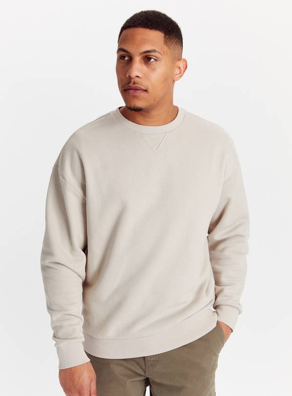 Grey Dropped Shoulder Sweatshirt L