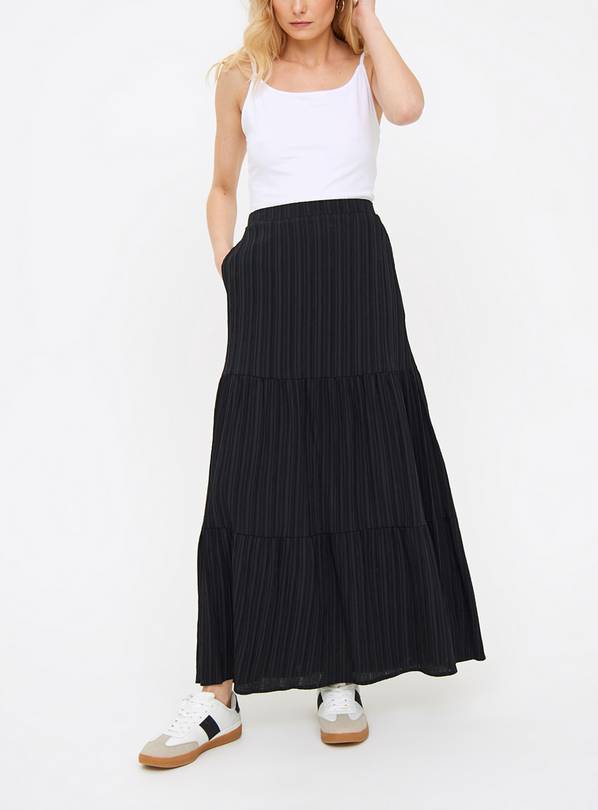 Black Tiered Maxi Skirt 22