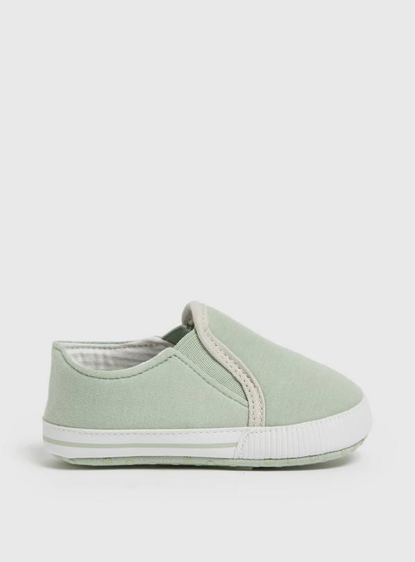 Green Pull On Trainers  Up to 3 mths