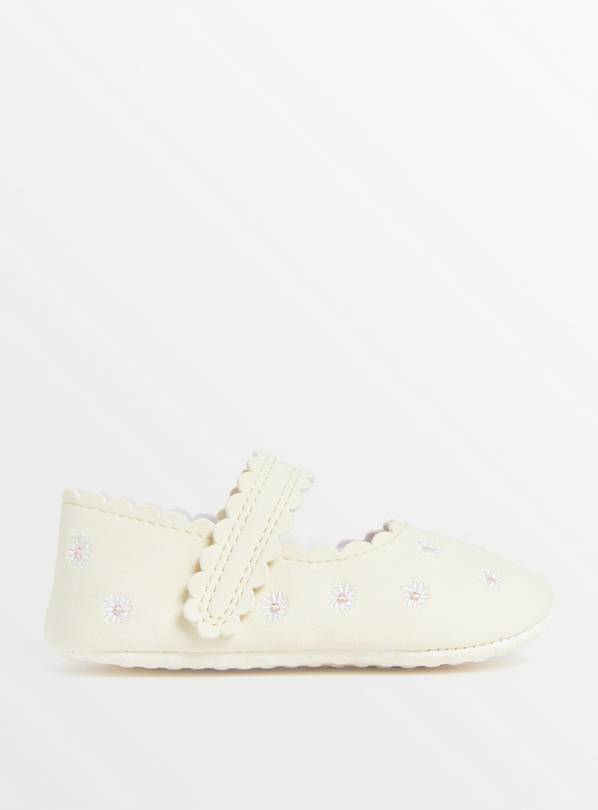 Cream Daisy Ballet Shoes 3-6 months