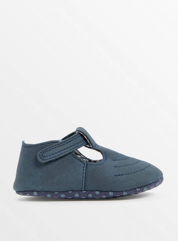 Navy T-Bar Shoes 3-6 months