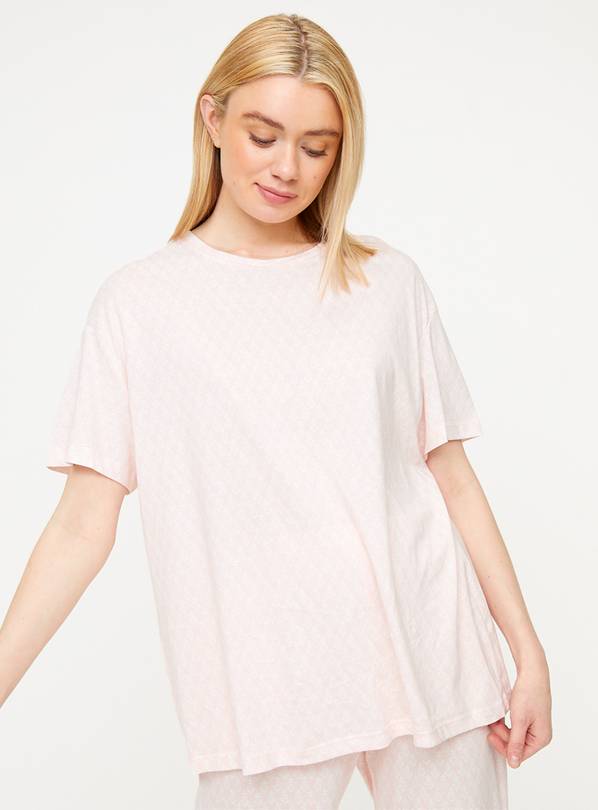 Pink Woodblock Print Short Sleeve Pyjama Top L