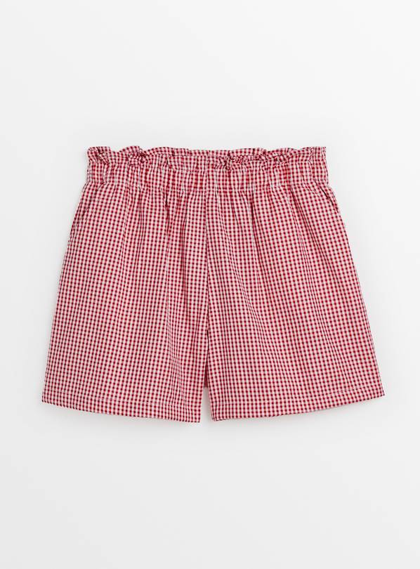 Red Gingham School Shorts 8 years
