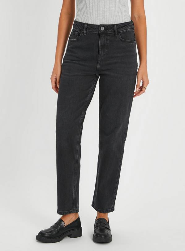 Black Relaxed Straight Leg Jeans  12R