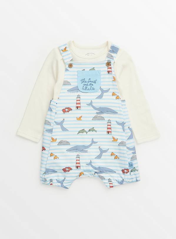 The Snail And The Whale Bodysuit & Bibshorts Set 3-6 months
