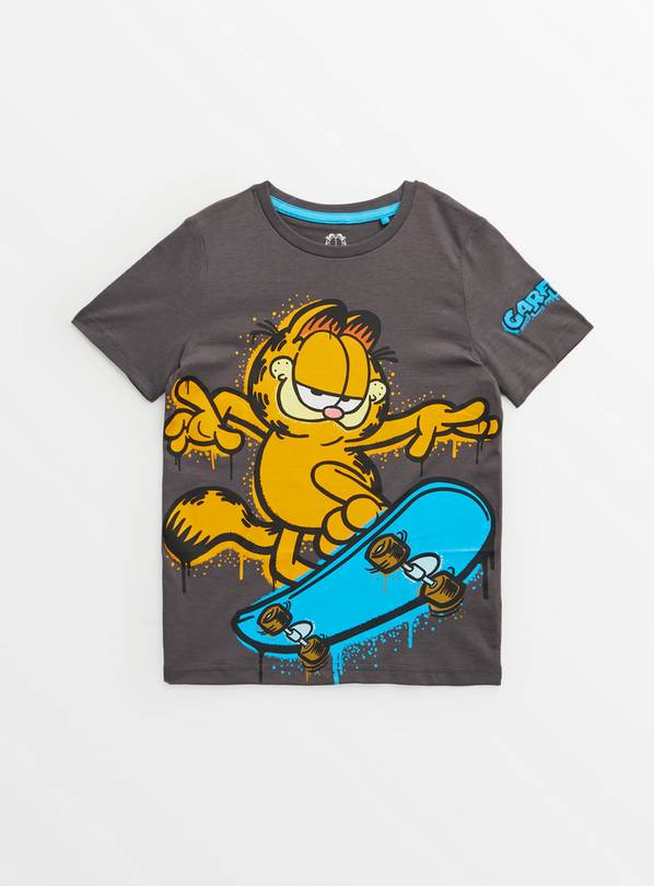 Charcoal Garfield Skater Print T-Shirt 11 years