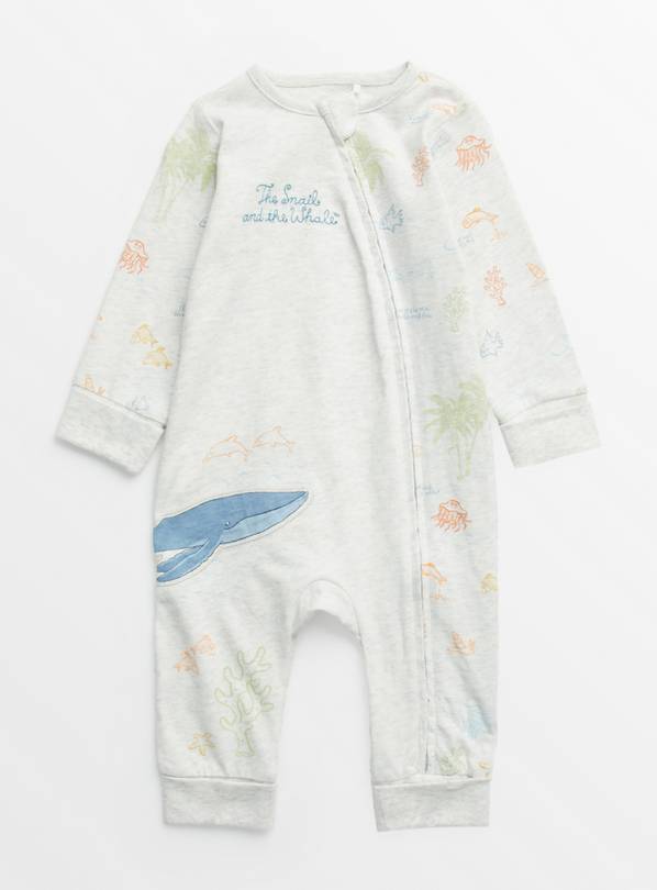 The Snail And The Whale Grey Sleepsuit Up to 3 mths