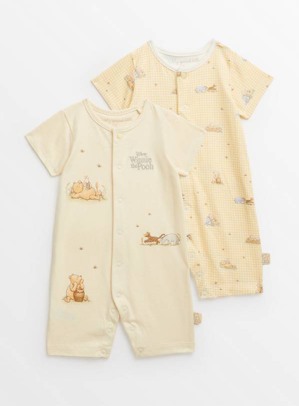 Disney Winnie The Pooh Rompers 2 Pack Up to 1 mth