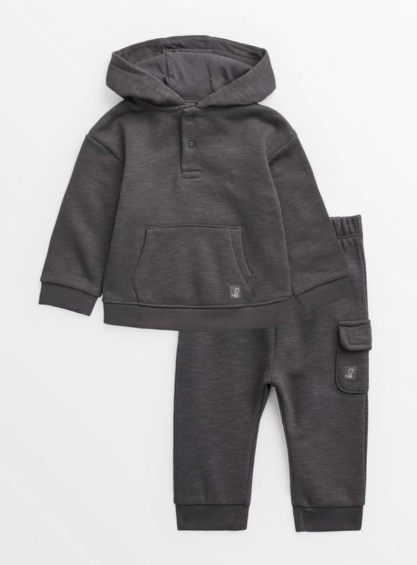 Charcoal Hooded Sweat Set Up to 3 mths