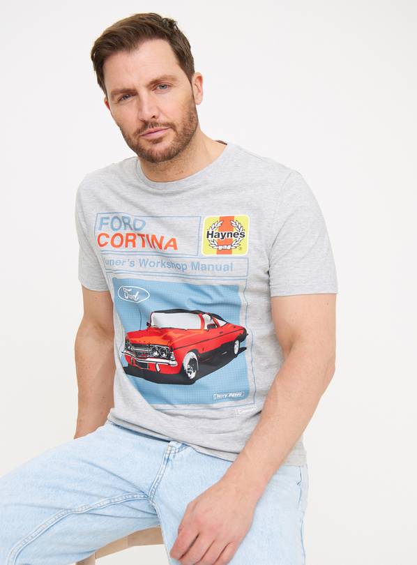 Grey Ford Cortina Graphic Print T-Shirt XL