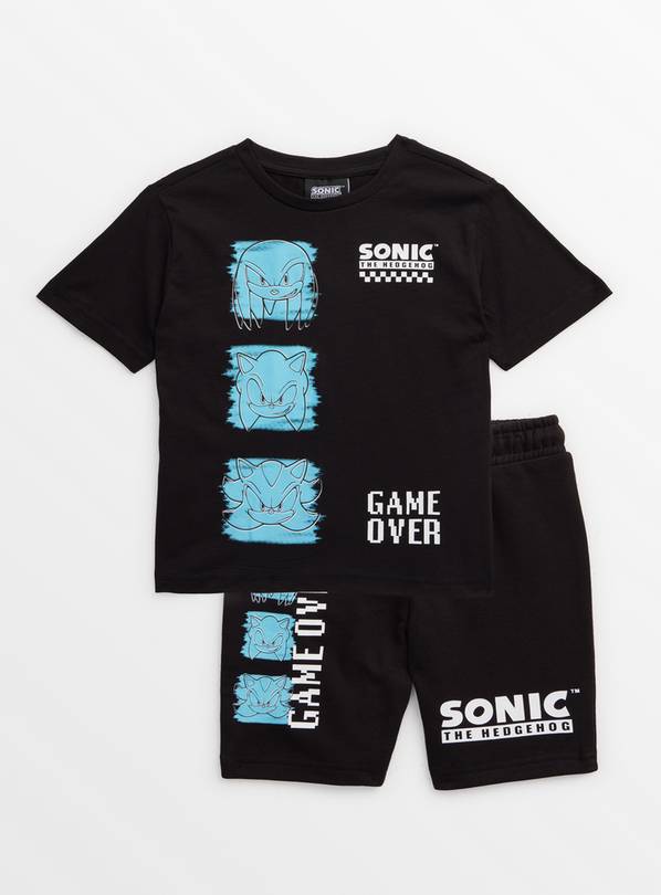 Sonic Black Game Over T-Shirt & Shorts 12 years
