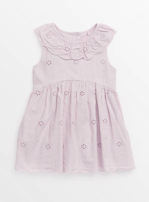 Lilac Broderie Sleeveless Dress Up to 3 mths