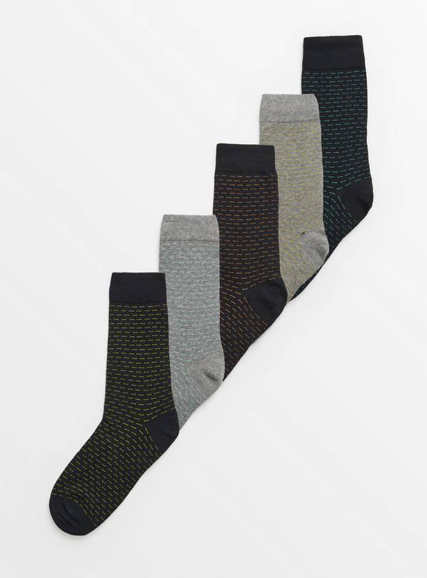 Linear Ankle Socks 5 Pack 6-8.5