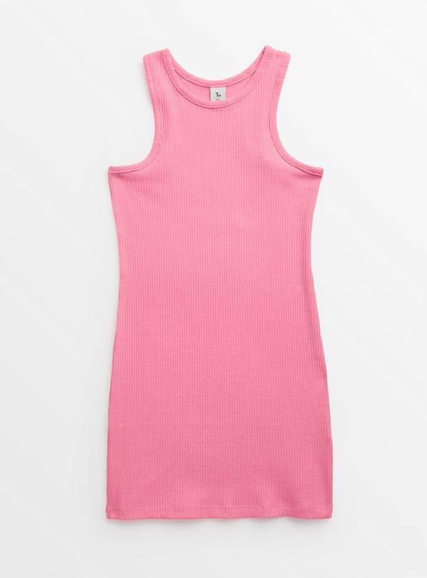 Pink Ribbed Jersey Dress 7 years