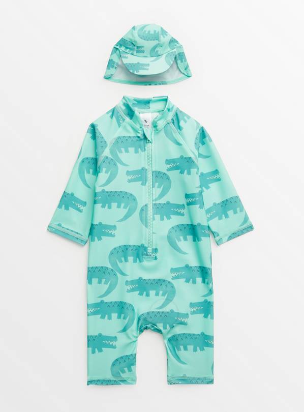 Green Crocodile Swimsuit With Keppi Hat 18-24 months
