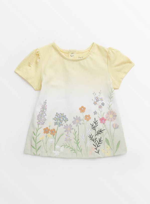 Yellow Ombre Floral T-Shirt 12-18 months