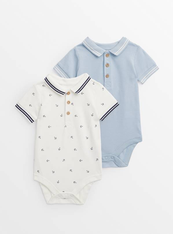 Nautical Polo Bodysuit 2 Pack 6-9 months