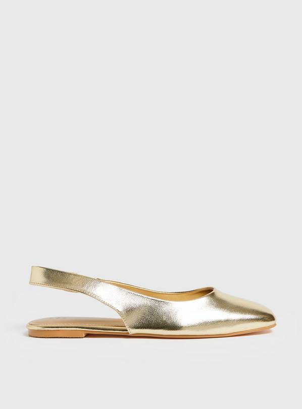 Metallic Gold Slingback Sandals  6