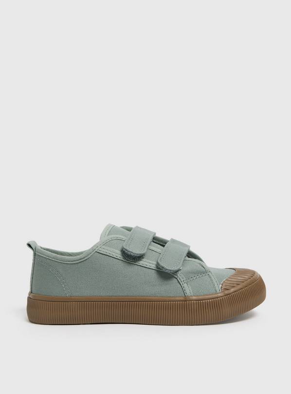 Sage Green Canvas Double Strap Trainer 10 Infant