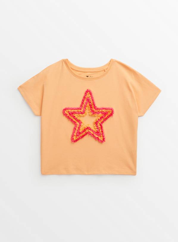 Orange Chiffon Star Short Sleeve T-Shirt 6 years