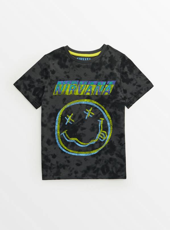 Grey Tie Dye Nirvana Graphic T-Shirt 6 years
