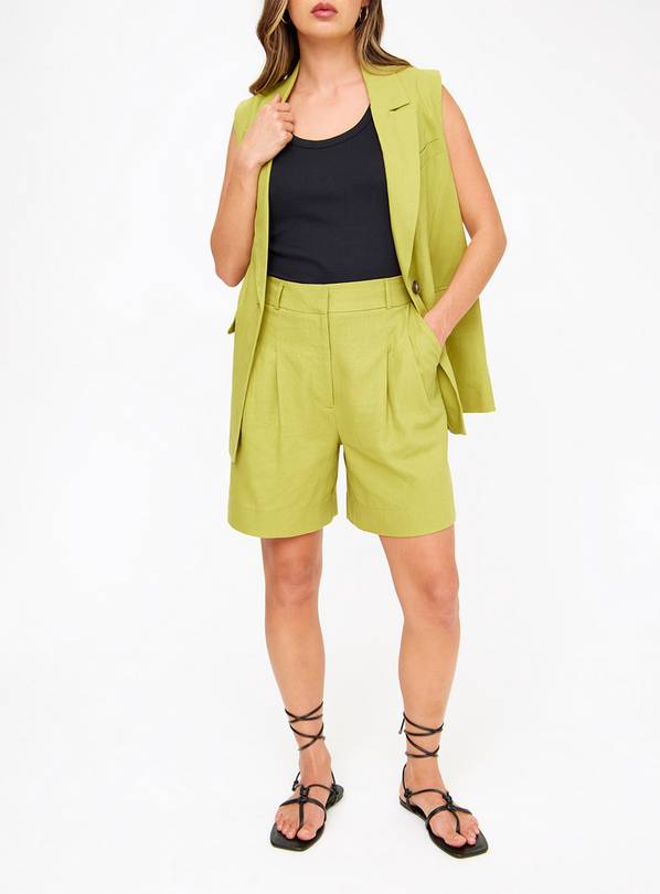 Pear Linen Blend Tailored Coord Shorts 8