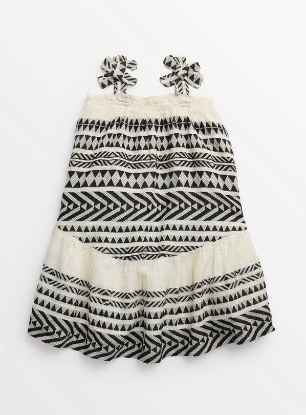 Monochrome Aztec Print Woven Dress 7 years