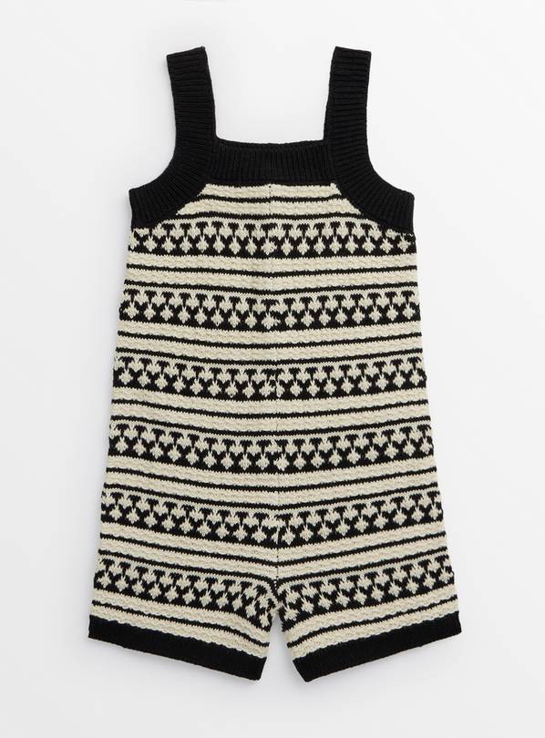 Monochrome Sleeveless Knitted Playsuit 4-5 years