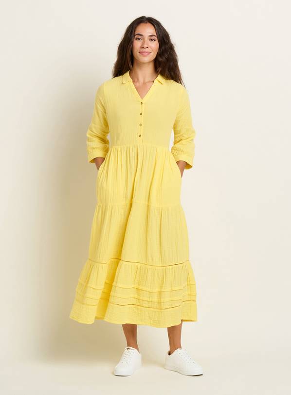 BRAKEBURN Yellow Erica Maxi Dress 10