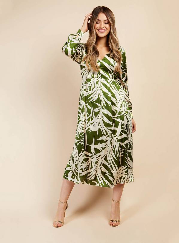 VOGUE WILLIAMS Green Print Midaxi Dress 14