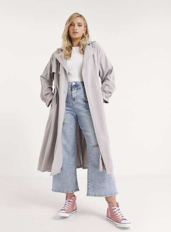 SIMPLY BE Ruched Sleeve Trench Coat 28