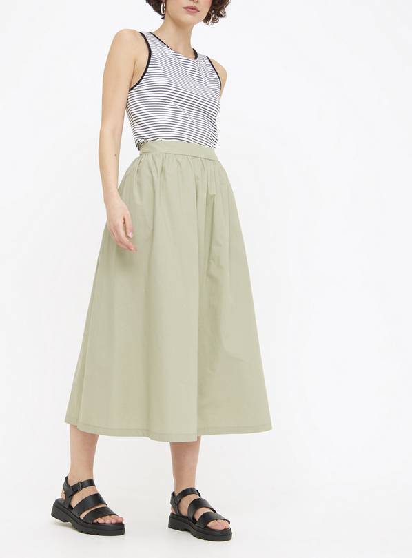 Khaki Full Maxi Skirt 12