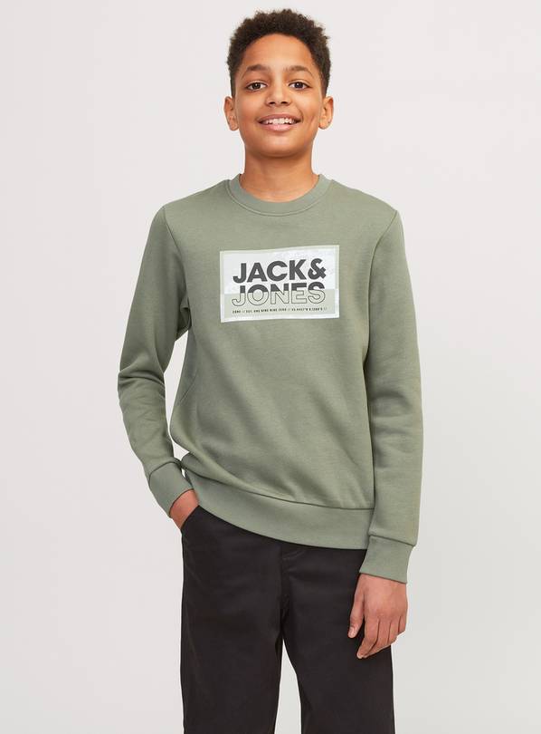JACK & JONES JUNIOR Green Printed Crew Neck Sweatshirt Junior 8 years