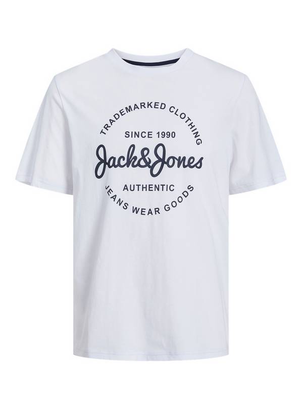 JACK & JONES JUNIOR White Jjforest Short Sleeved Crew Neck Tee Junior 12 years