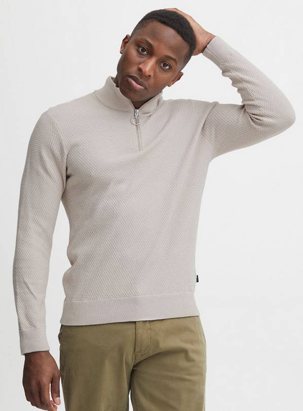 CASUAL FRIDAY Stone 3/4 Zip Knit L