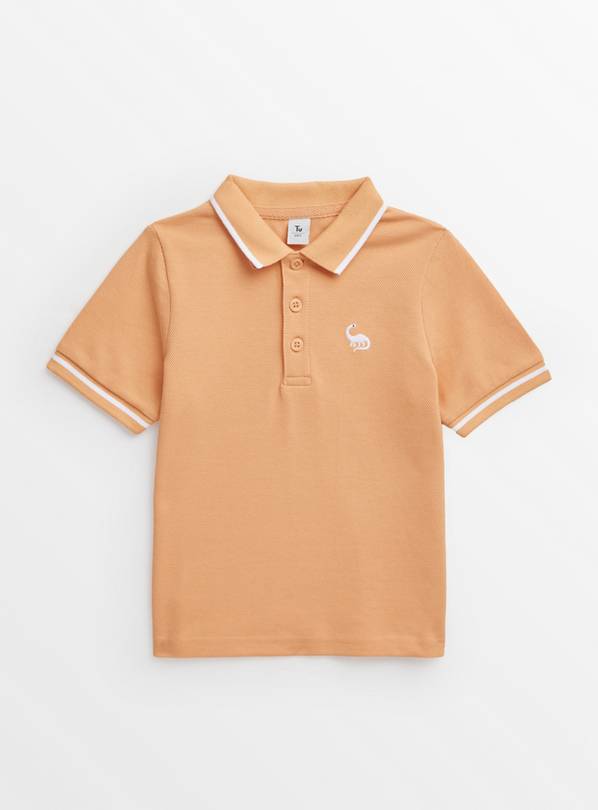 Pale Orange Dinosaur Polo Shirt 1-2 years