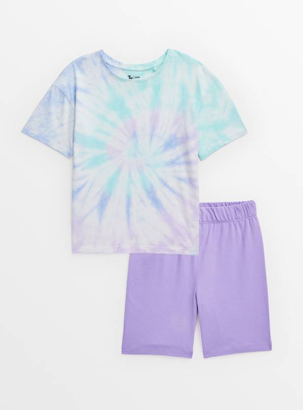Lilac Tie Dye T-Shirt & Cycling Shorts Set 5 years