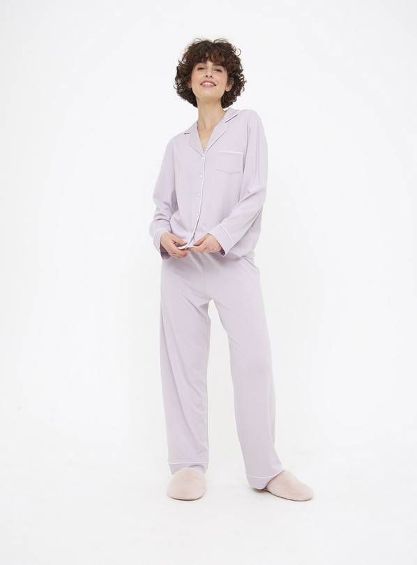 Lilac Jersey Traditional Pyjamas 20