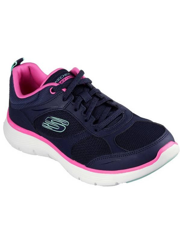 SKECHERS Flex Appeal 5.0 Fresh Touch Trainers Navy And Hot Pink 3