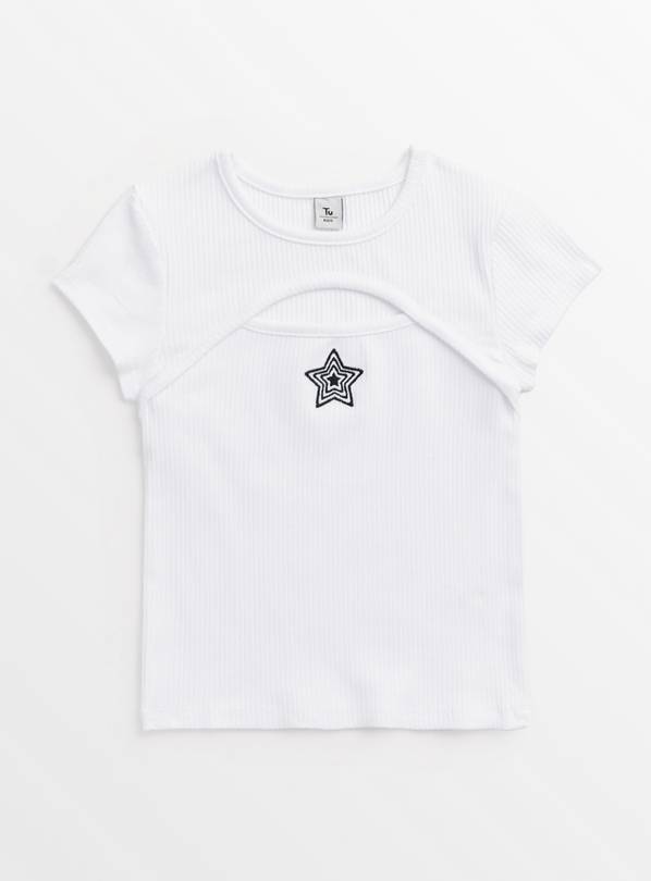 White Cut Out Star Top 7 years