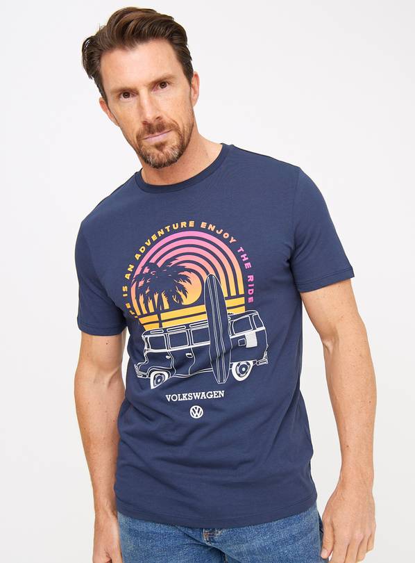 Volkswagen Navy Sunrise Graphic Print T-Shirt XXL