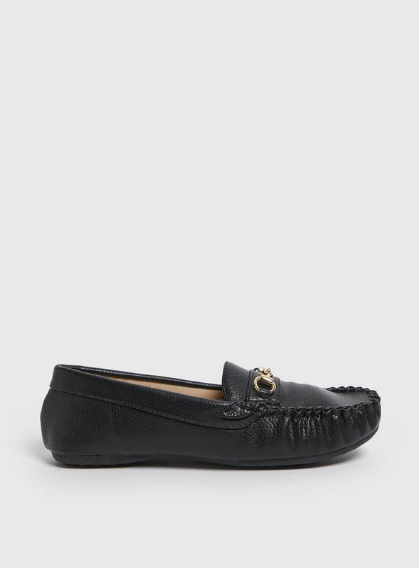 Black Wide Fit Driving Loafers 5